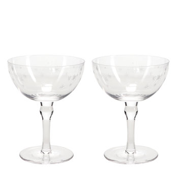 verres coupes étoiles gravés 200ml (lot de 2) - transparent