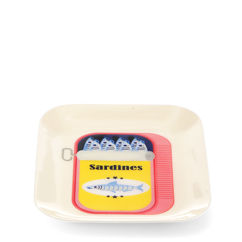 coupelle vide-poches rectangulaire en métal - sardines
