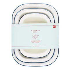 plats à tarte émaillés (lot de 3) - bleu plats à tarte émaillés (lot de 3) - bleu