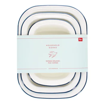 plats à tarte émaillés (lot de 3) - bleu plats à tarte émaillés (lot de 3) - bleu