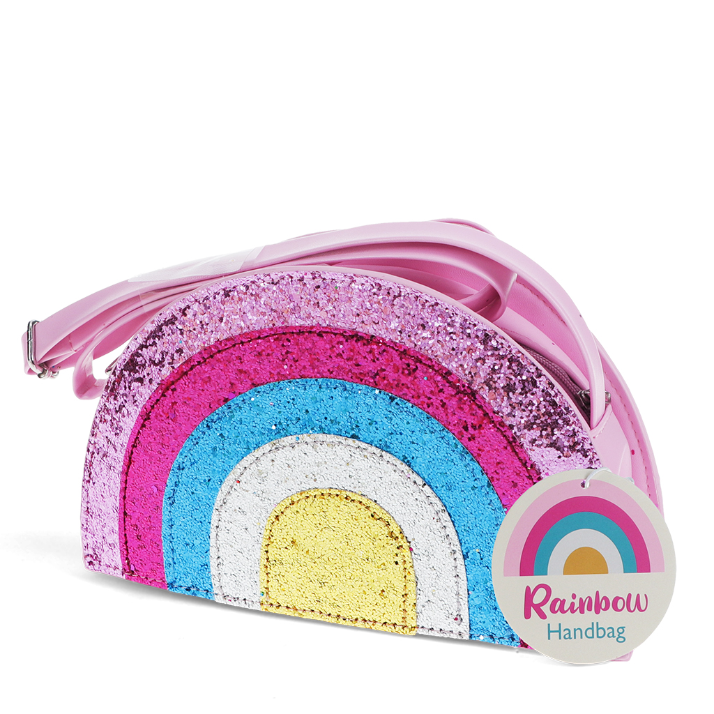 glitter handbag - rainbow