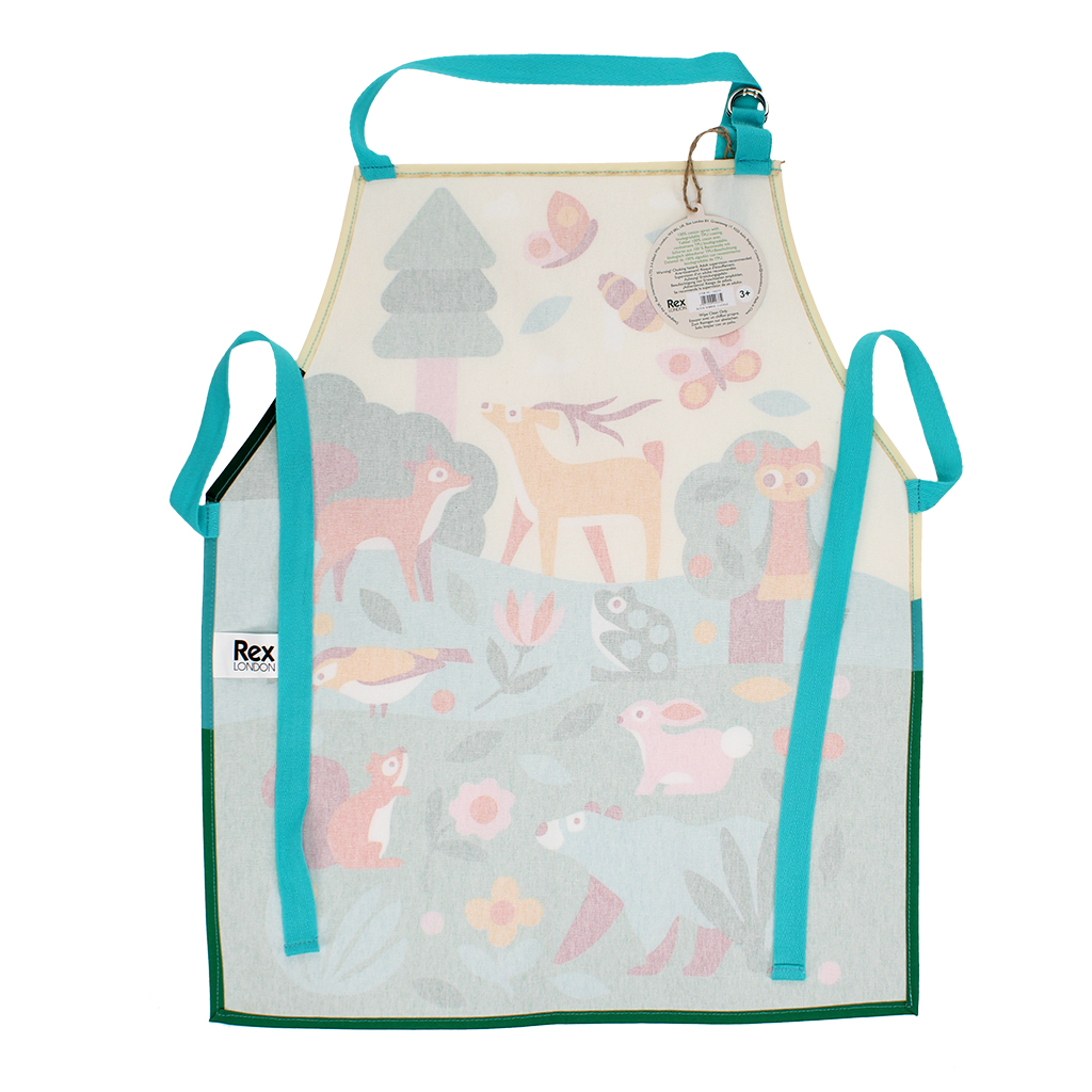 wipeable cotton children's apron - woodland