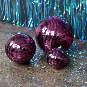 hanging disco ball (20cm) - plum