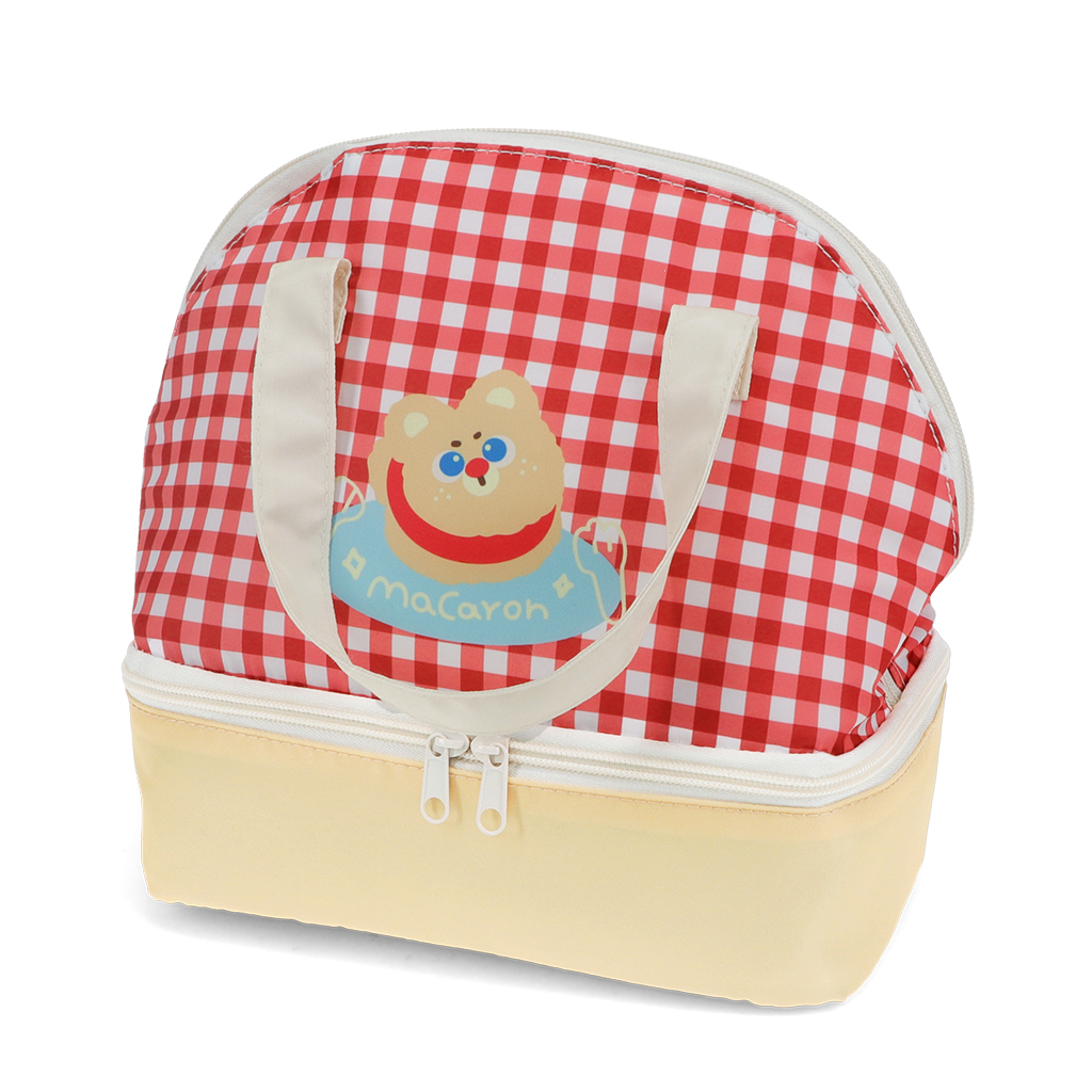 insulated lunch bag - red check