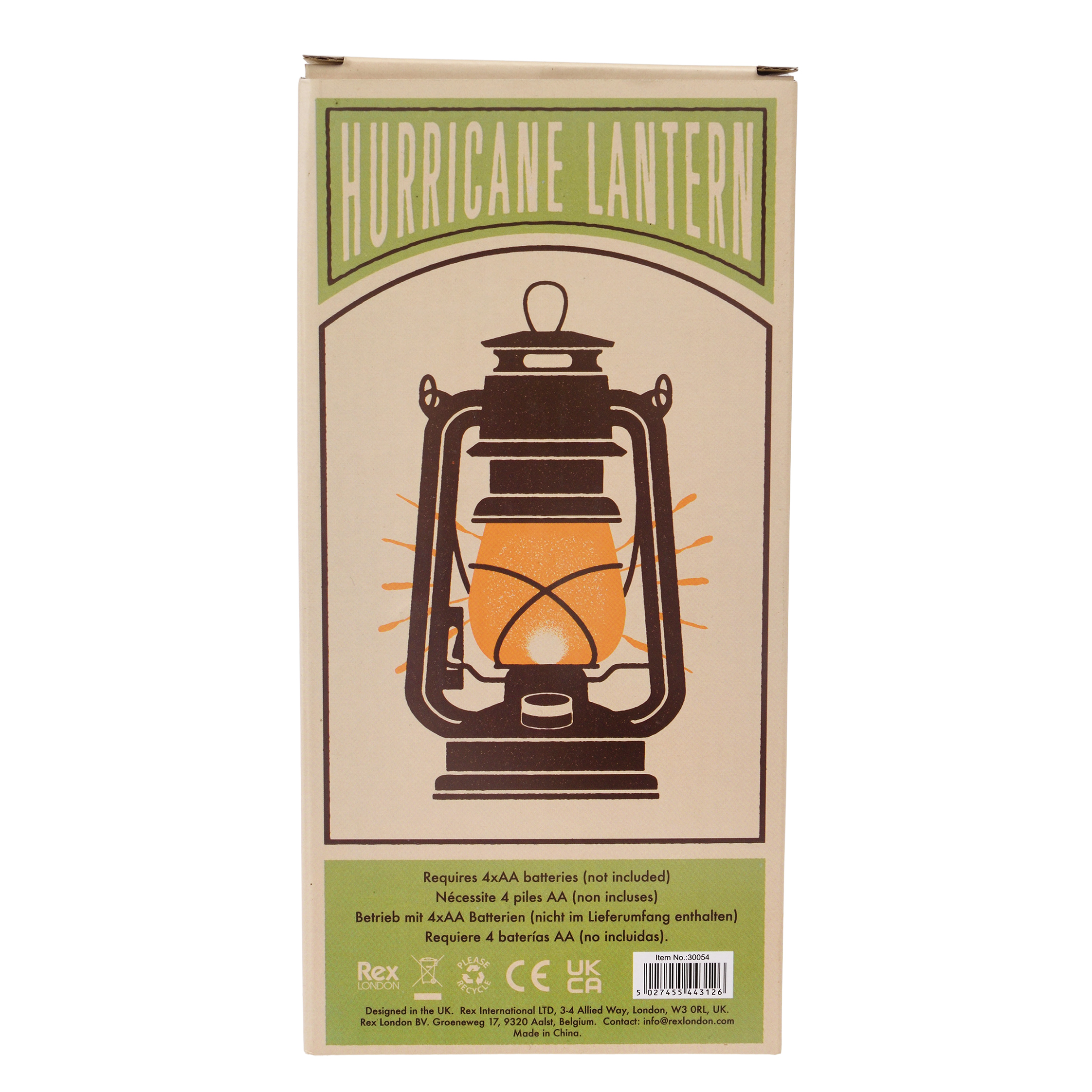 led hurricane lantern - light blue