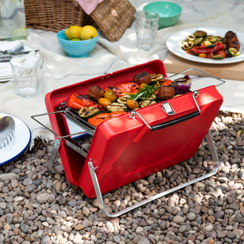 mobiler koffergrill – rot