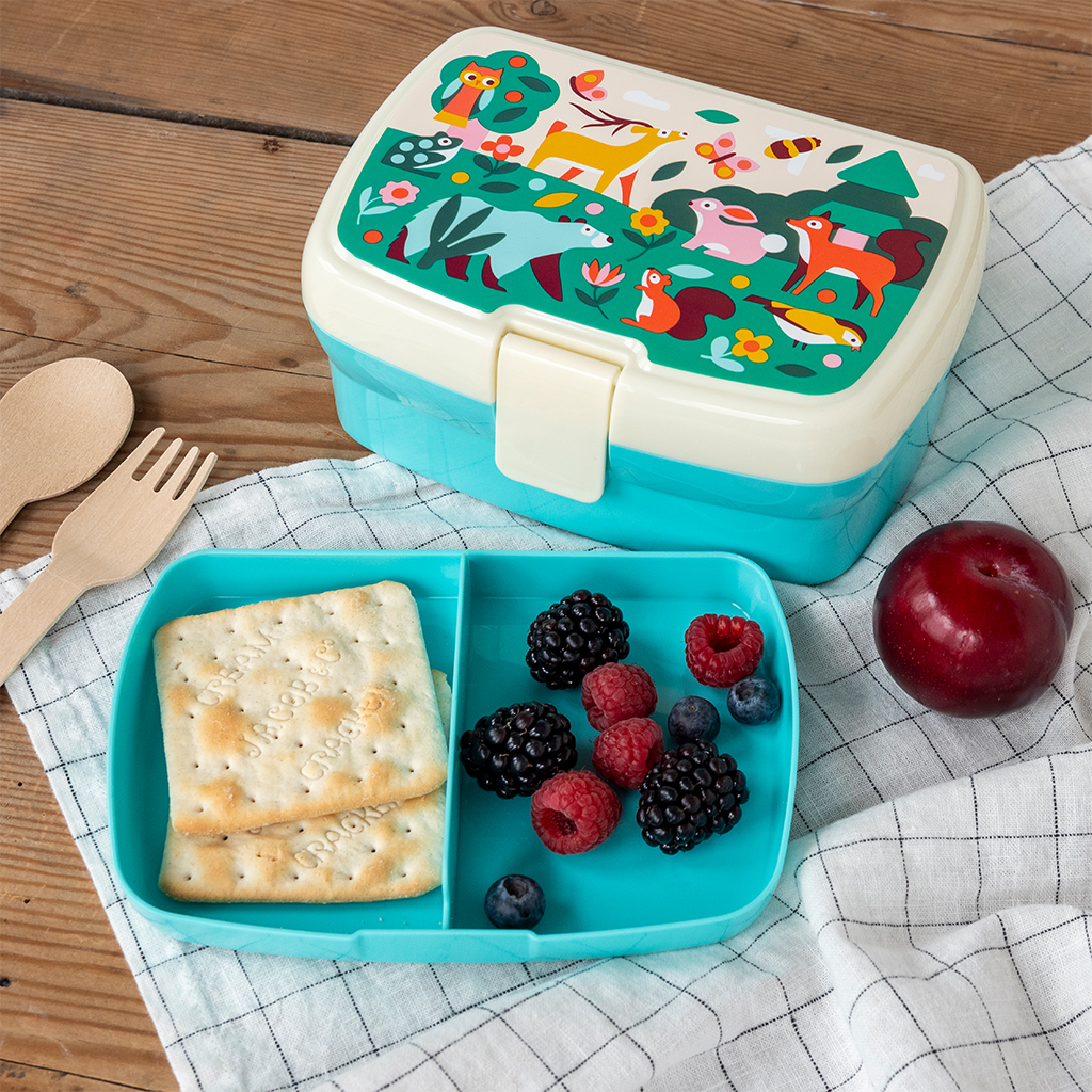lunch box with tray - woodland