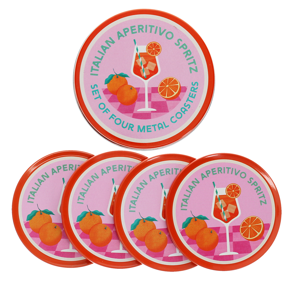 metal coasters (set of 4) - aperitivo spritz
