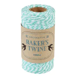 roll of twine (100m) - teal and white