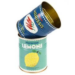 storage tins (set of 2) - lemons and harissa