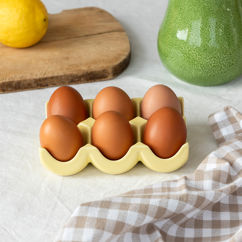 ceramic egg holder - yellow