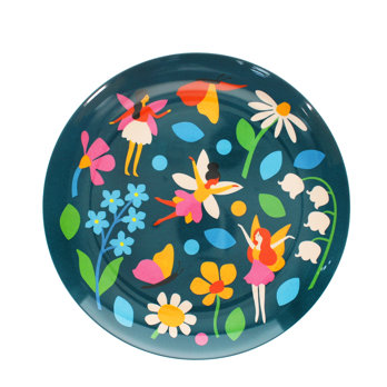 children's melamine plate - fairies in the garden