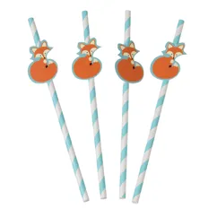 paper straws (pack of 4) - rusty the fox paper straws (pack of 4) - rusty the fox