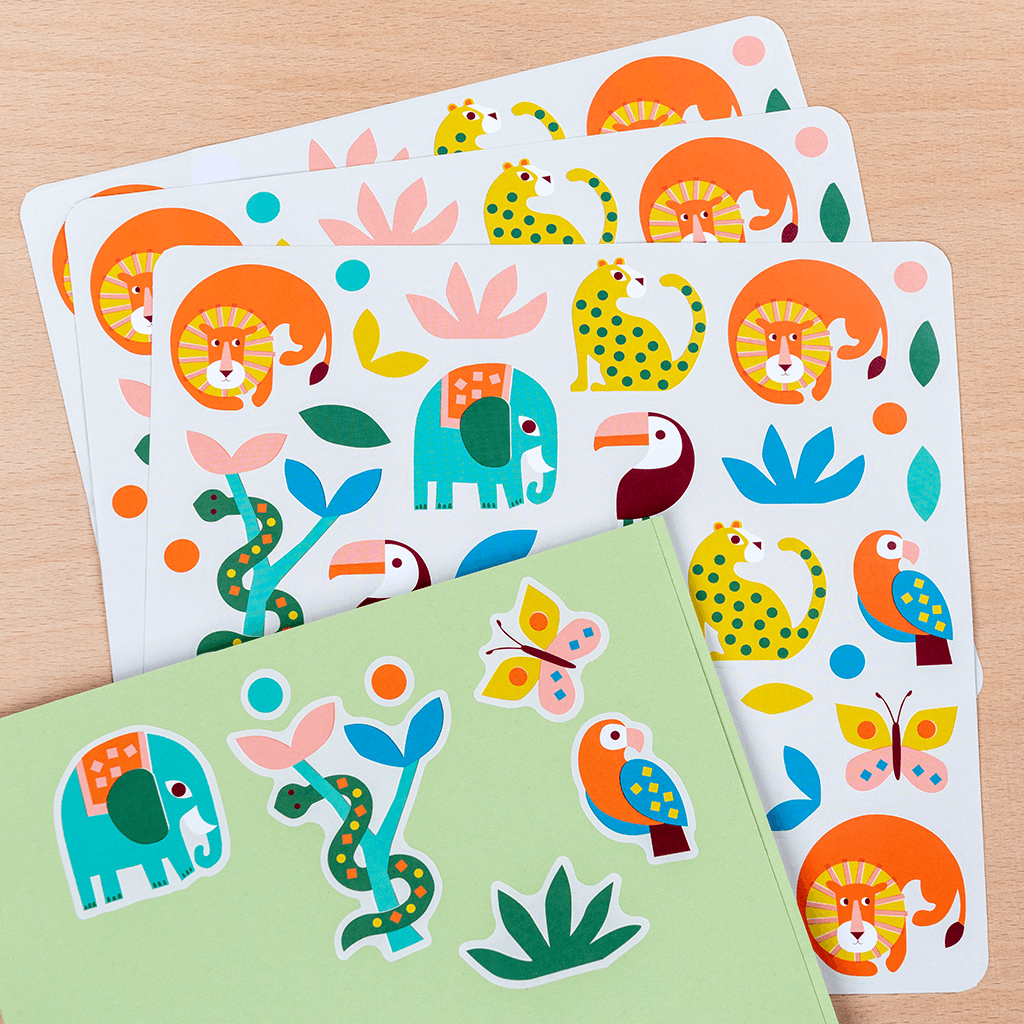 ensemble de 3 feuilles d'autocollants wild wonders
