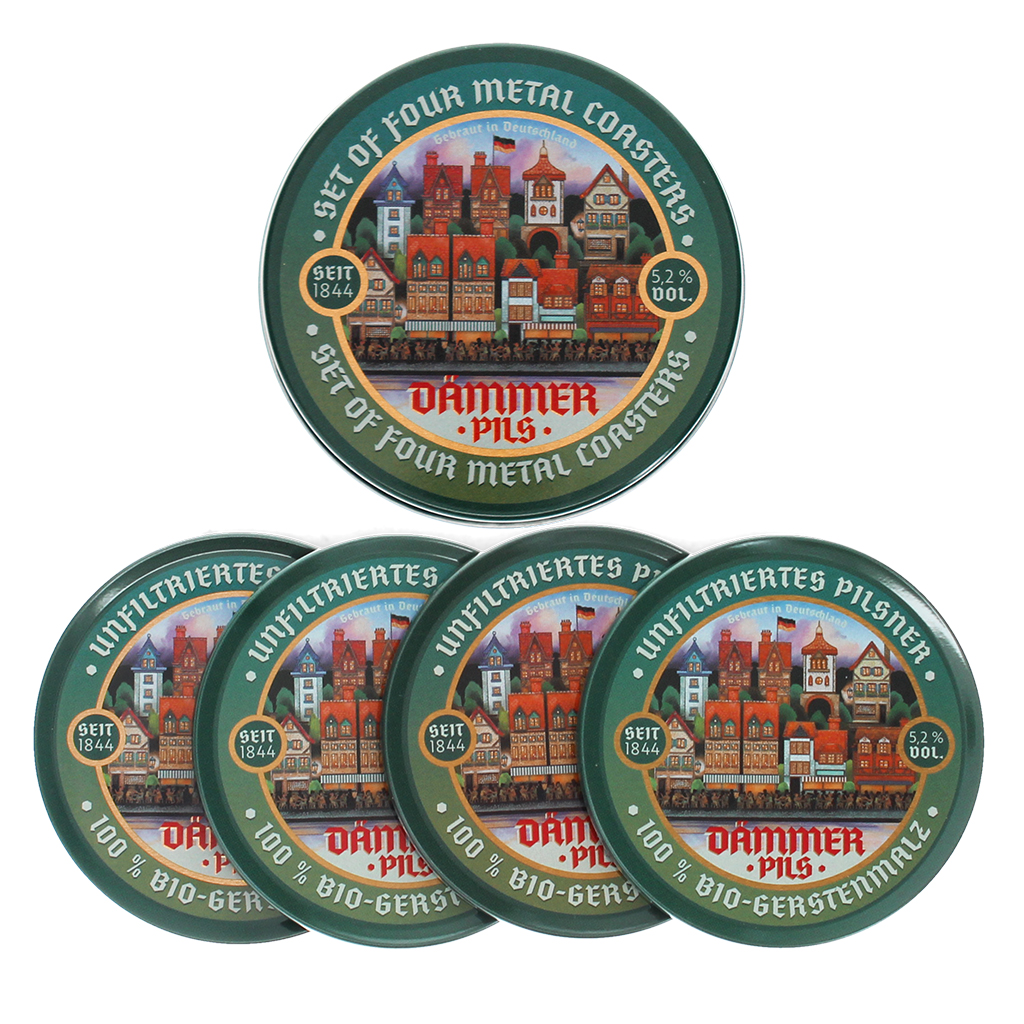 metal coasters (set of 4) - dammer pils