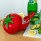 eiskübel in obstform mit deckel und zange – tomate