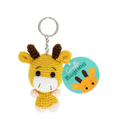 crochet keyring bag charm - giraffe