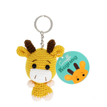 crochet keyring bag charm - giraffe