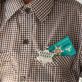 badge et carte d'identité en métal - secret agent