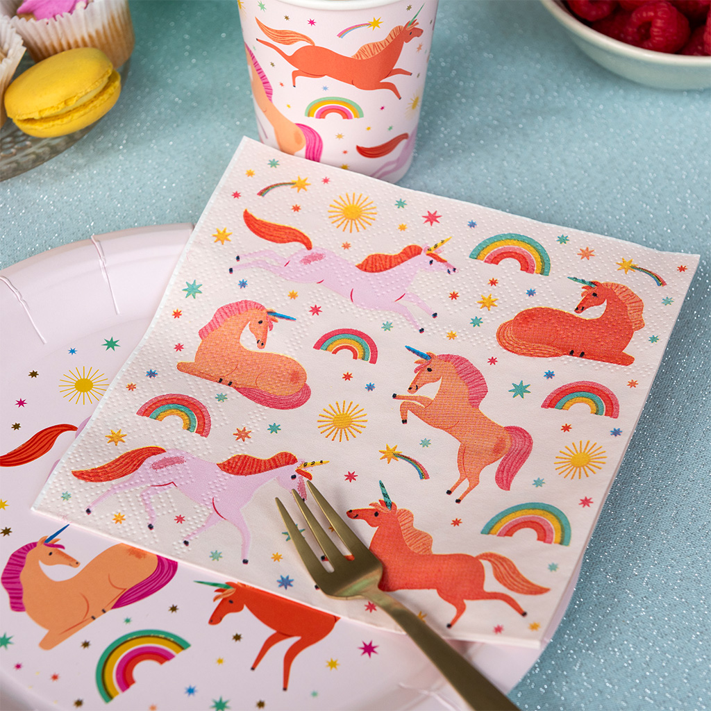 paper napkins (pack of 20) - unicorn