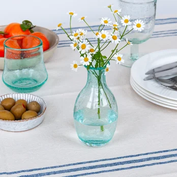 hand blown bubble glass vase (14cm) - blue hand blown bubble glass vase (14cm) - blue