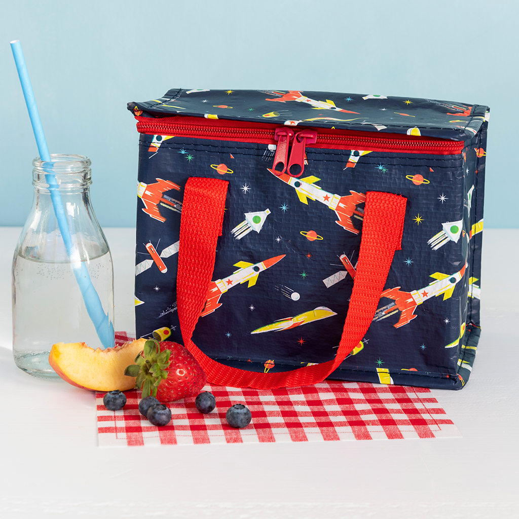 insulated lunch bag - space age rocket