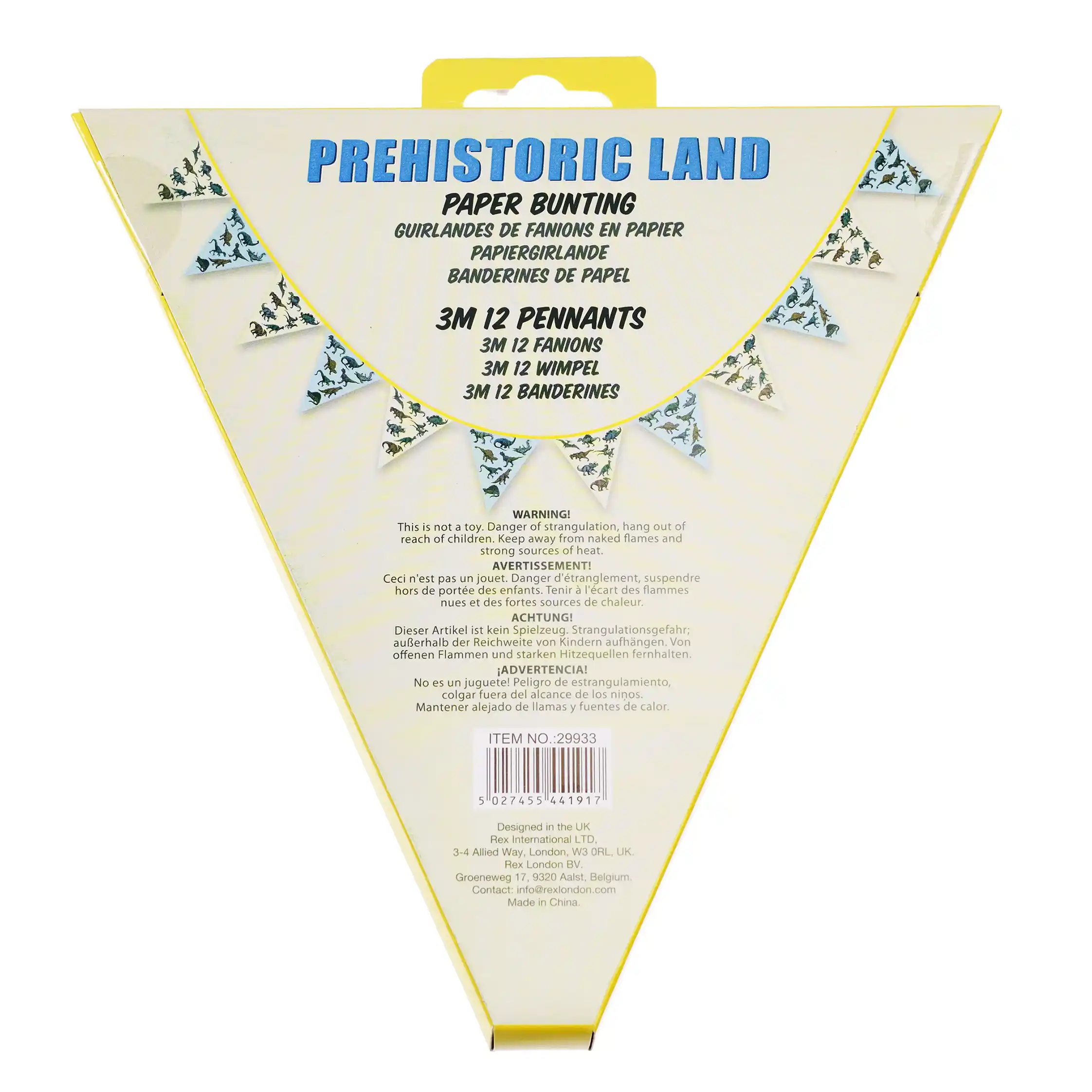 banderines de papel prehistoric land