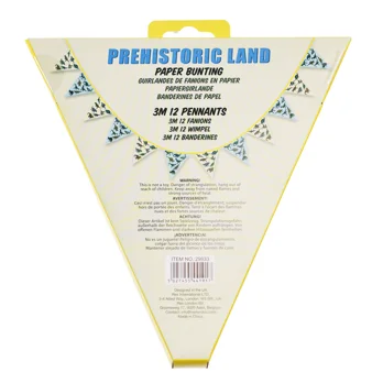 paper bunting (3 metres) - prehistoric land paper bunting (3 metres) - prehistoric land
