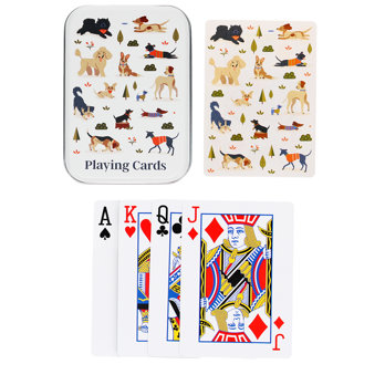 playing cards in a tin - dog park