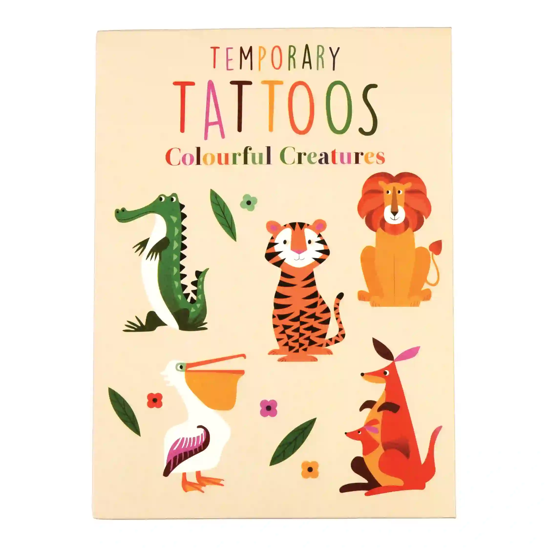 tatuajes temporales colourful creatures (2 hojas)