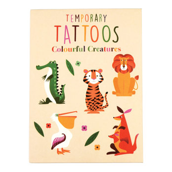 temporary tattoos - colourful creatures