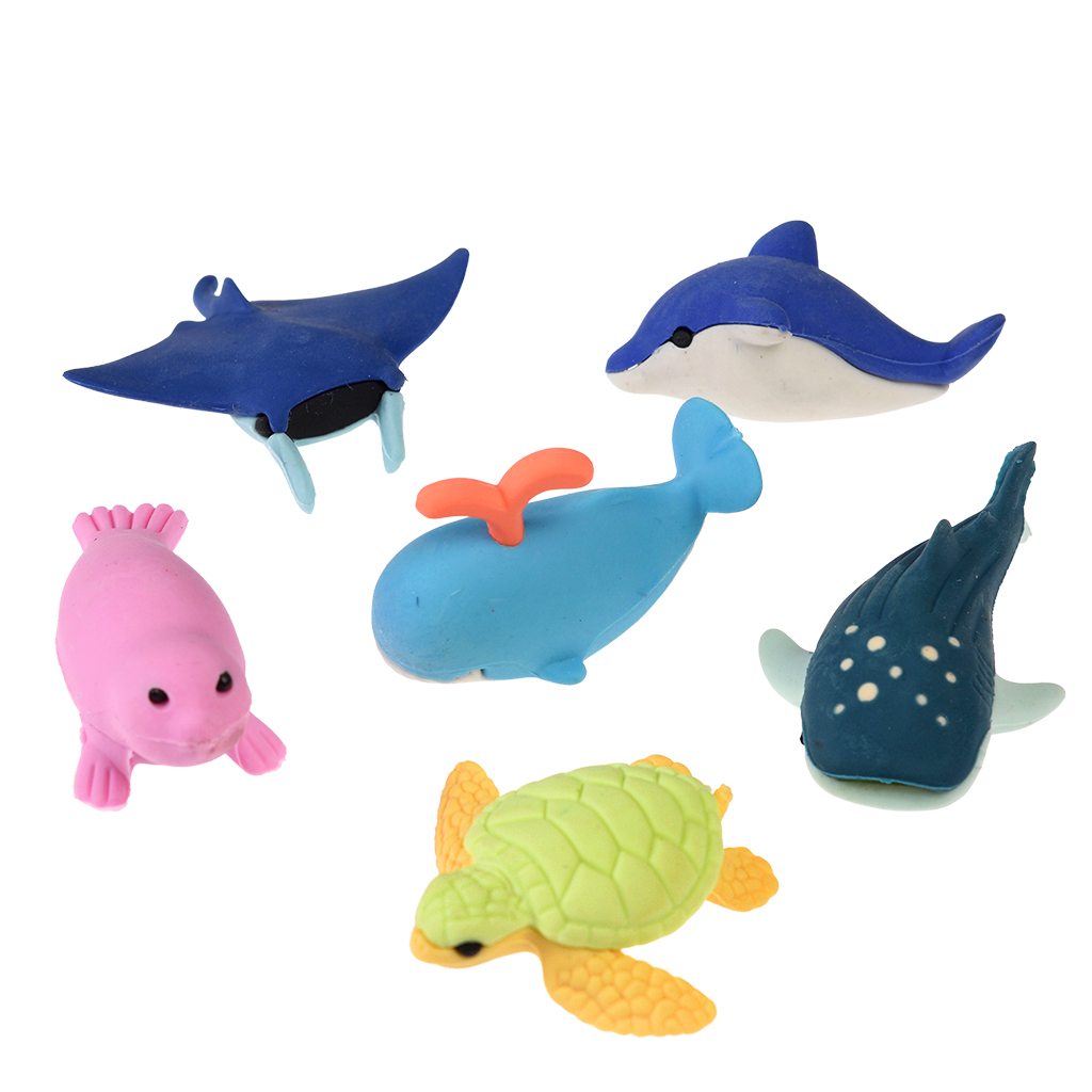 ocean animal erasers