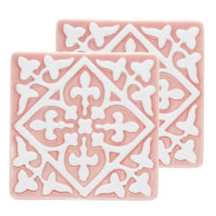 ceramic coasters (set of 2) - pink