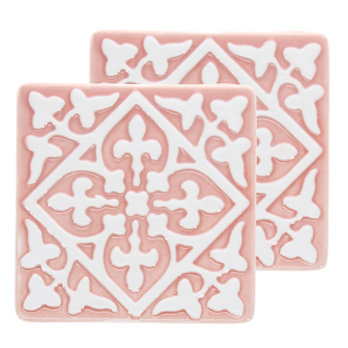 ceramic coasters (set of 2) - pink