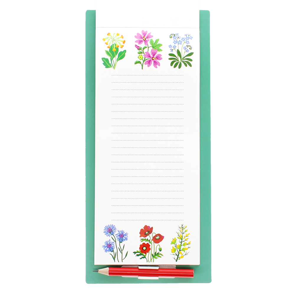 magnetic shopping list - wild flowers