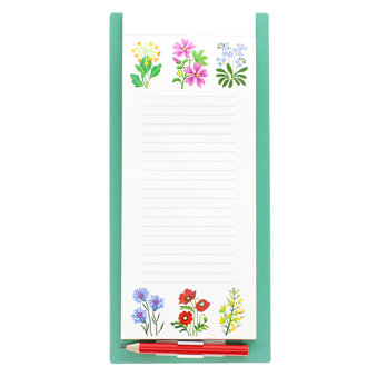 magnetic shopping list - wild flowers
