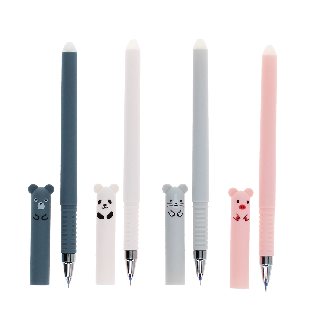 adorable animal erasable gel pens (set of 4) - medley