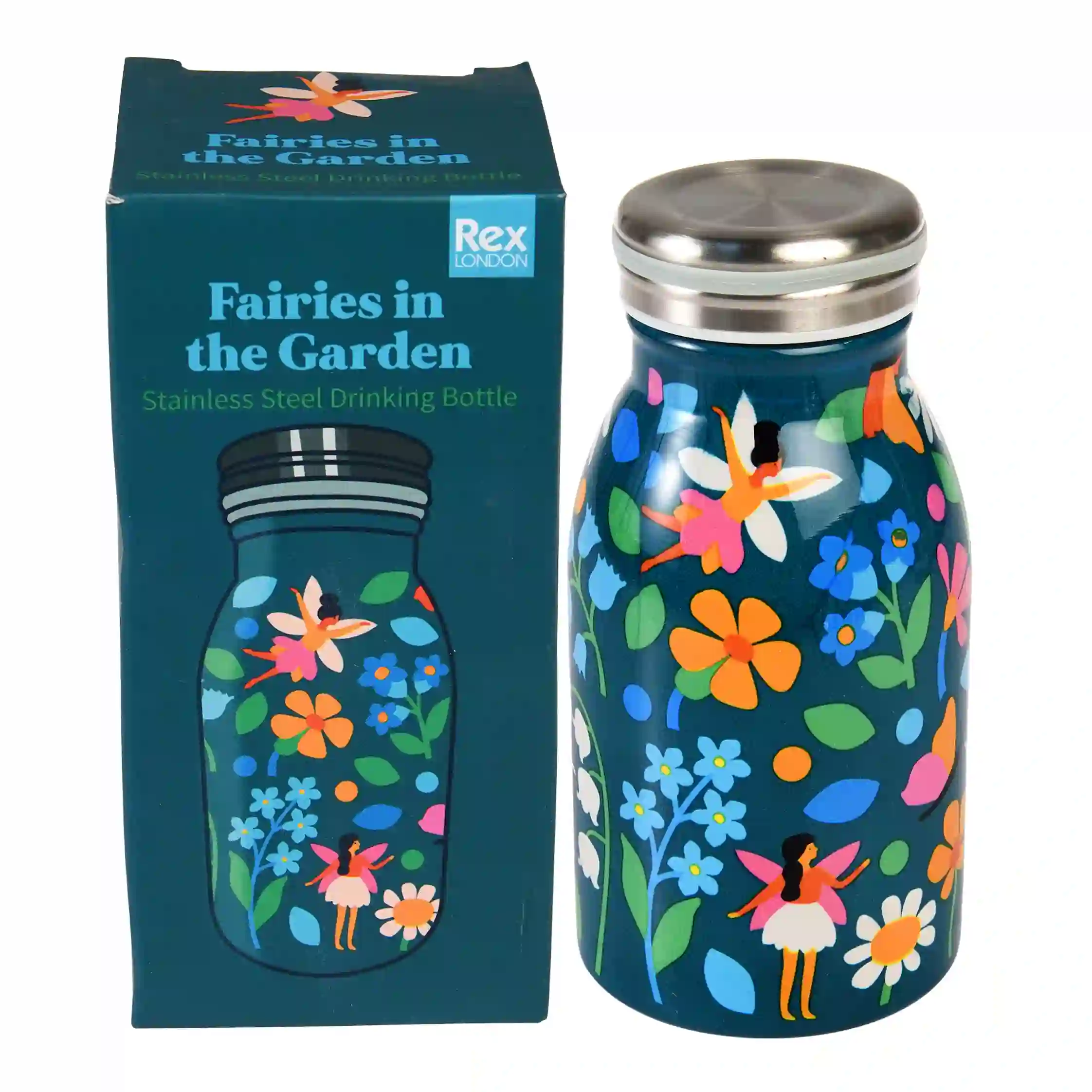 kleine wasserflasche aus edelstahl fairies in the garden 250ml