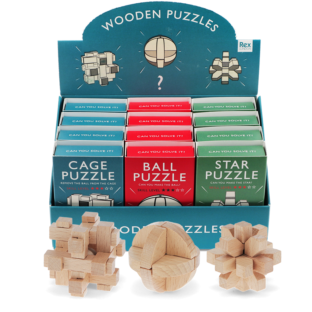 mini-puzzles en bois - assortis