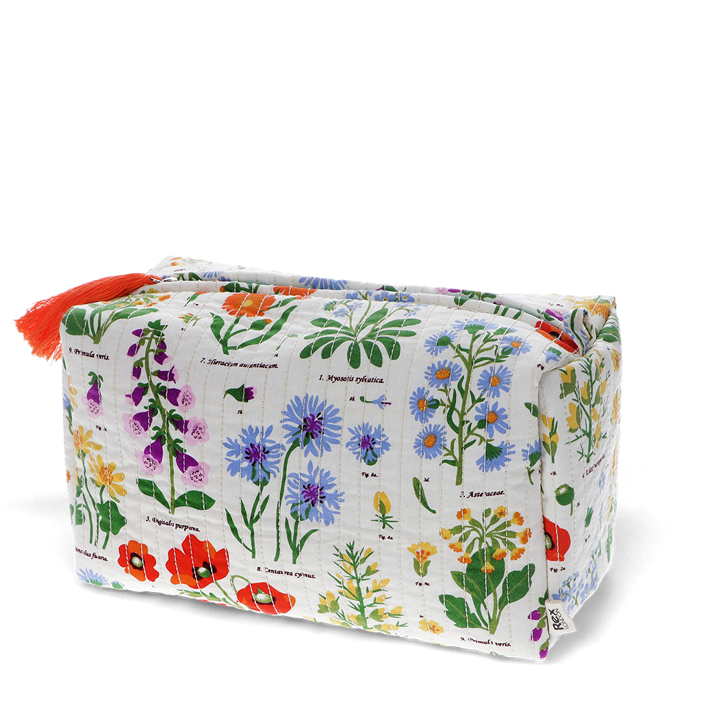quilted wash bag - wild flowers