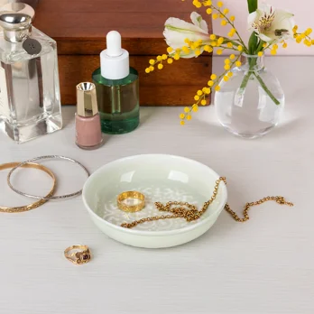 enamel trinket dish - light grey enamel trinket dish - light grey