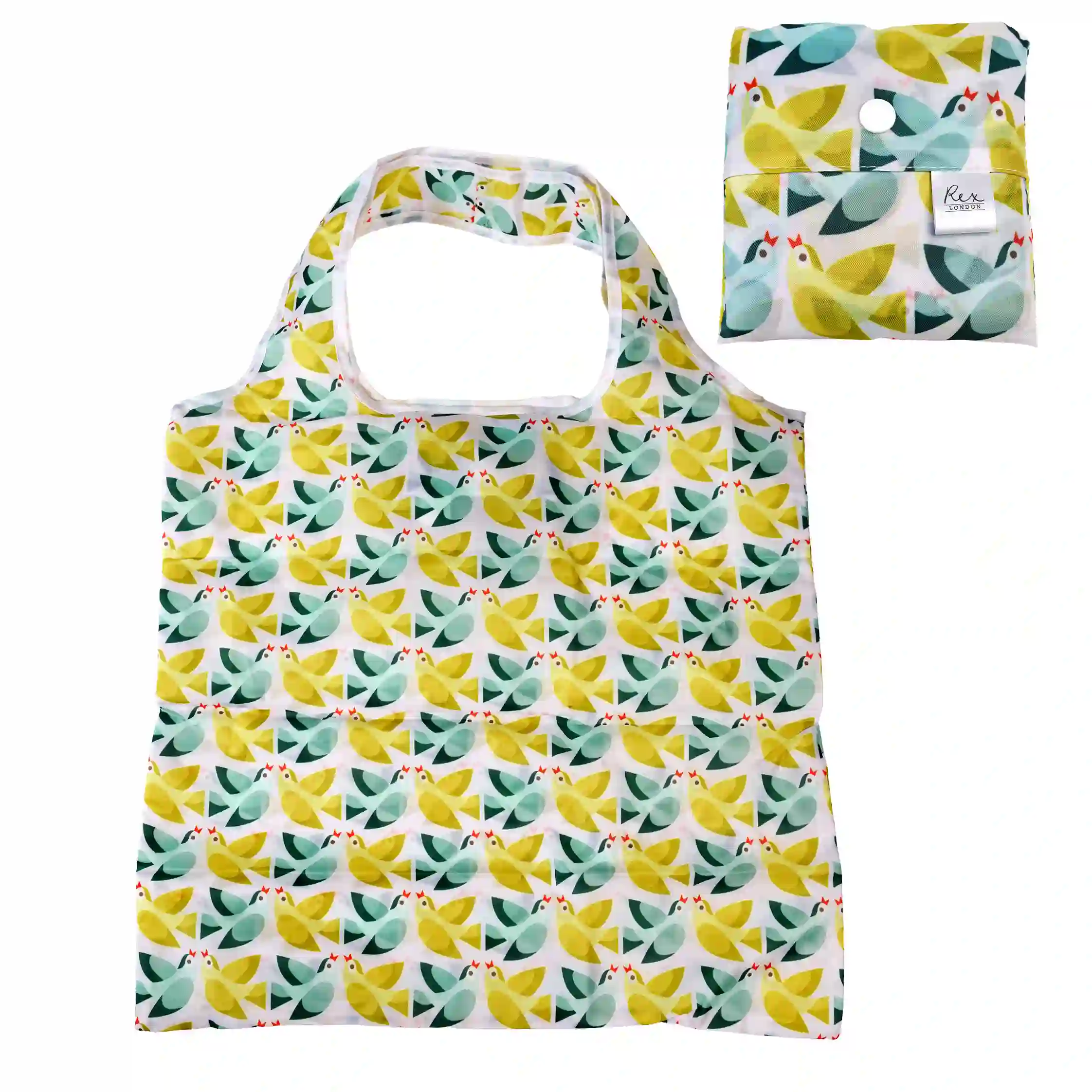 recycled foldaway shopper bag - love birds