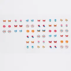 stick on earrings (30 pairs) - floral flutter stick on earrings (30 pairs) - floral flutter