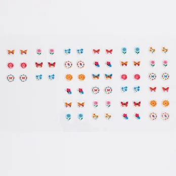 stick on earrings (30 pairs) - floral flutter stick on earrings (30 pairs) - floral flutter