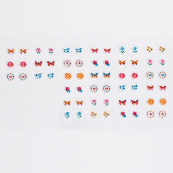 boucles d'oreilles à coller (30 paires) - floral flutter