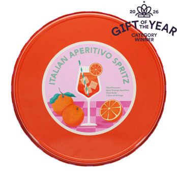 rundes serviertablett aus metall - aperitivo spritz