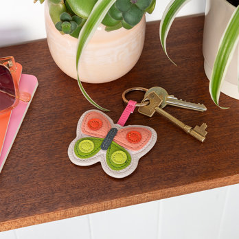 schlüsselanhänger aus kunstleder – schmetterling