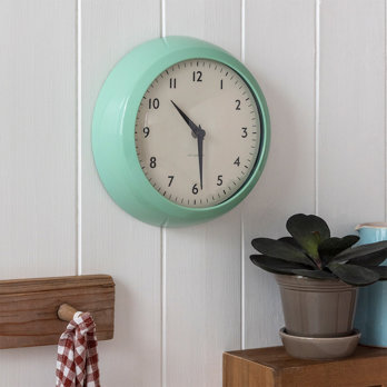 retro wall clock - mint green