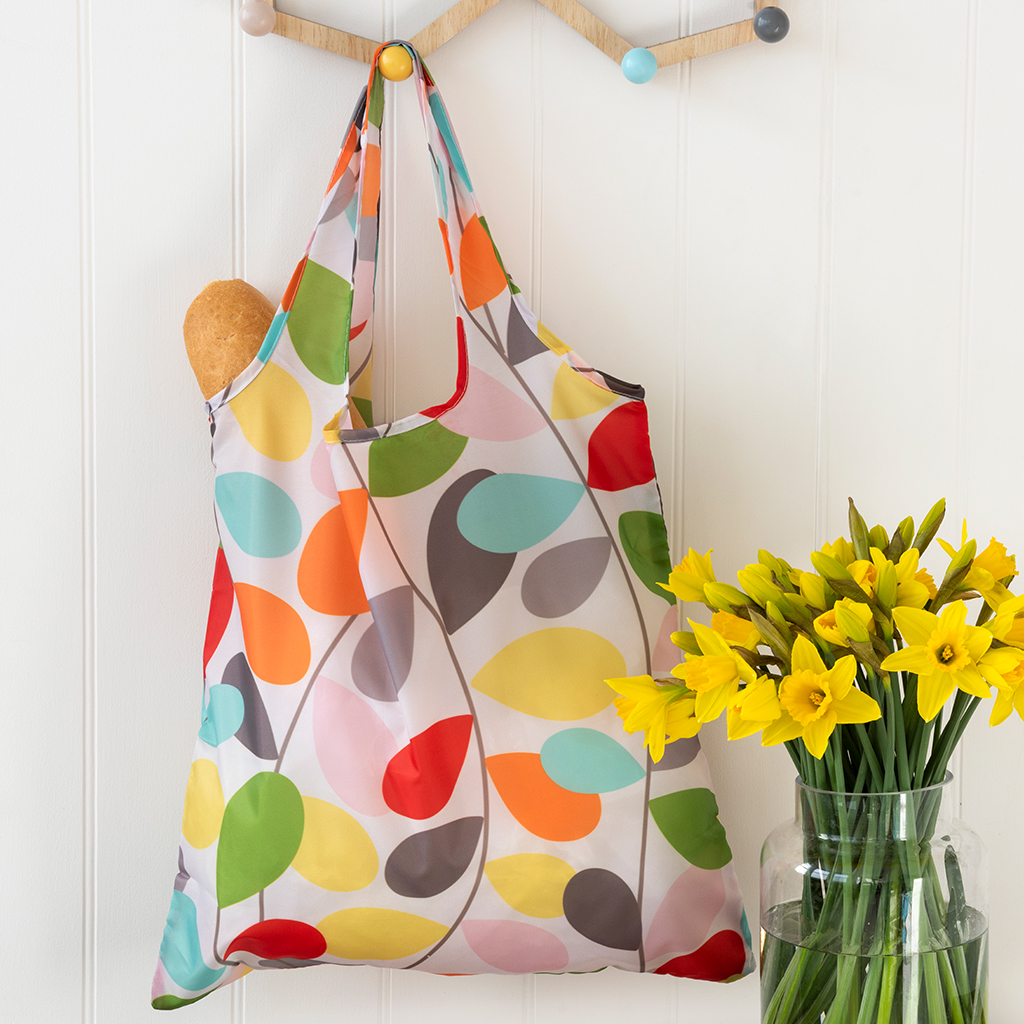recycled foldaway shopper bag - vintage ivy