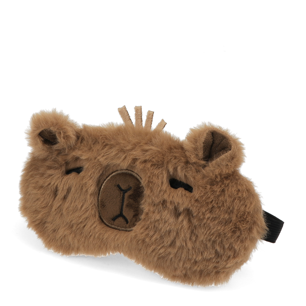 plush travel eye mask - capybara